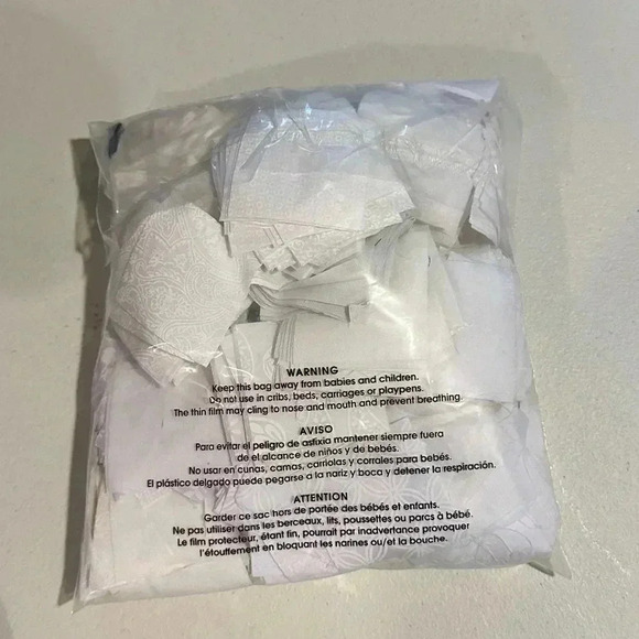 1 pounds of white on white quilting fabric in pre-cut 2 inch squares - Picture 2 of 2